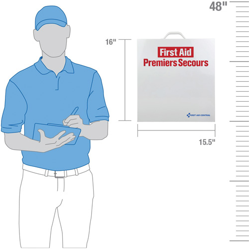 Armoire pour premiers soins SmartCompliance, R&eacute;pond &agrave; la norme CSA Z1220-17 type 2 environnements &agrave; faible risque, Moyen (26-50 travailleurs) R.M.G. Prévention