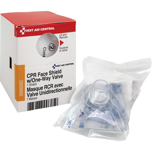 SmartCompliance&reg; Refill CPR Faceshield with One-Way Valve, Single Use Faceshield, Class 2 R.M.G. Prévention