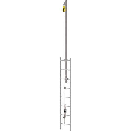 Latchways&reg; Vertical Ladder Lifeline with SRL Ladder Extension Post Kit, Stainless Steel R.M.G. Prévention