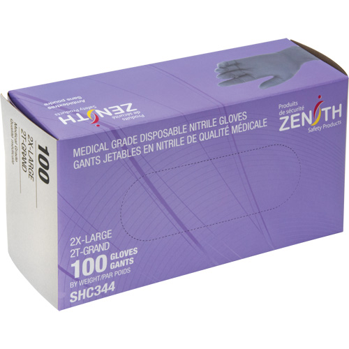 Medical Grade Disposable Gloves, 2X-Large, Nitrile, 6-mil, Powder-Free, Black, Class 2 R.M.G. Prévention