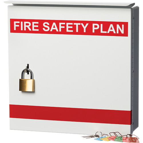 Boîte pour plan de s&eacute;curit&eacute; en cas d'incendie R.M.G. Prévention