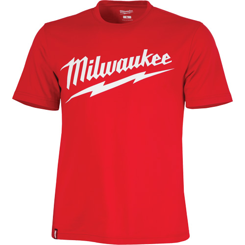 Heavy-Duty Short-Sleeved T-Shirt with Milwaukee&reg; Logo, Men's, Small, Red R.M.G. Prévention