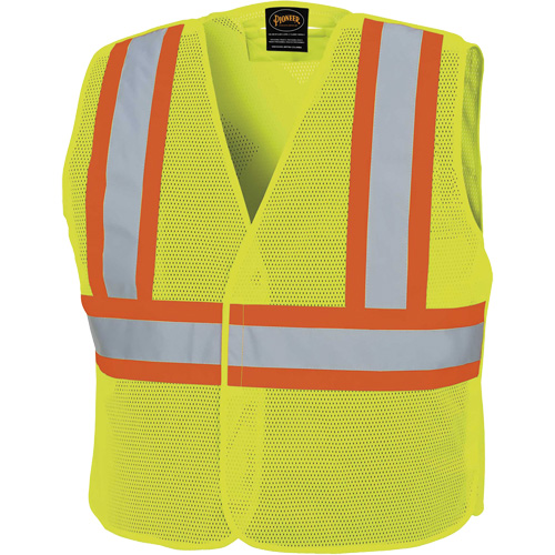 598P Tear-Away Mesh Safety Vest, High Visibility Lime-Yellow, Medium/Small, Polyester R.M.G. Prévention