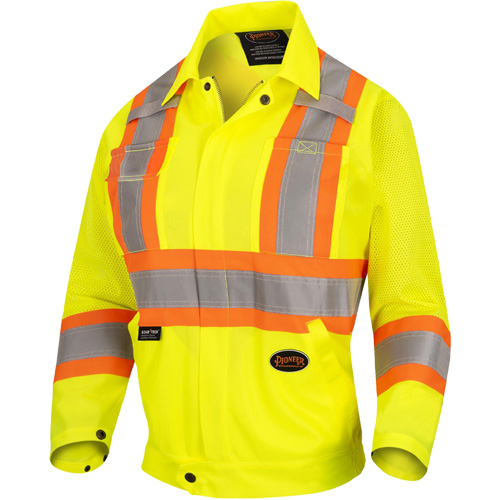 5999JW Women's Traffic Safety Jacket, Polyester, High Visibility Lime-Yellow, X-Small R.M.G. Prévention