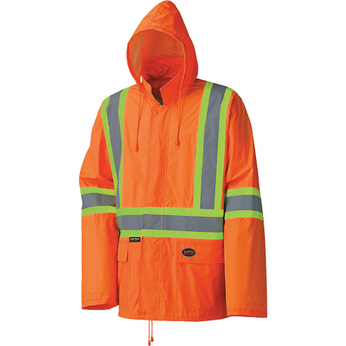 5598 Combinaison de pluie imperm&eacute;able et l&eacute;g&egrave;re, Polyester/PVC, Petit, Orange haute visibilit&eacute; R.M.G. Prévention