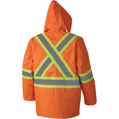 5608 Combinaison de pluie imperm&eacute;able 210D, Polyester/PVC, Petit, Orange haute visibilit&eacute; R.M.G. Prévention