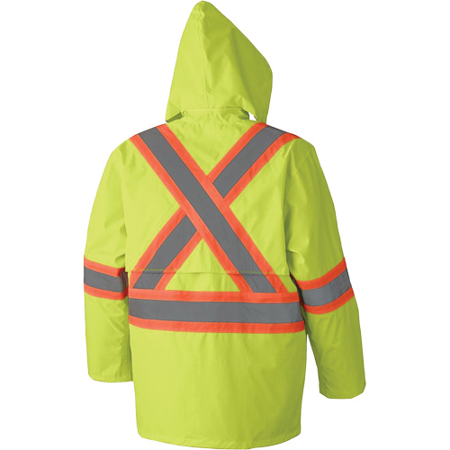 5609 Combinaison de pluie imperm&eacute;able 210D, Polyester/PVC, T-petit, Jaune lime haute visibilit&eacute; R.M.G. Prévention