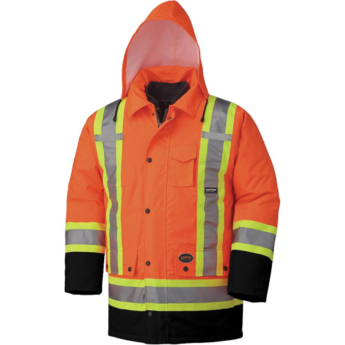 5020BB Manteau de s&eacute;curit&eacute; 7 en 1 imperm&eacute;able, Orange haute visibilit&eacute;, 2T-Grand R.M.G. Prévention