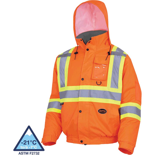 5032 Veste aviateur de s&eacute;curit&eacute; imperm&eacute;able et matelass&eacute;e pour l'hiver, Polyester, Orange haute visibilit&eacute;, Petit R.M.G. Prévention