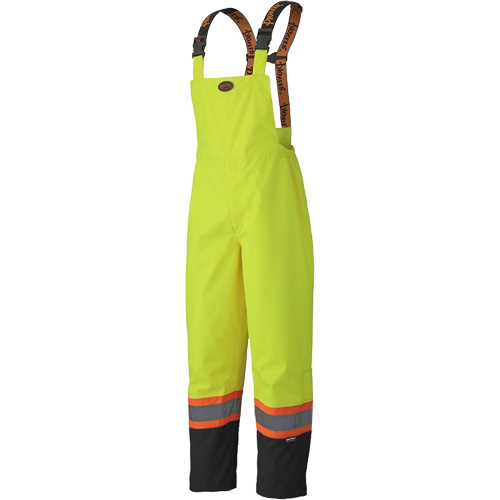 5405 Salopettes imperm&eacute;ables 300D Trilobal antid&eacute;chirure, Polyester, T-petit, Jaune lime haute visibilit&eacute; R.M.G. Prévention