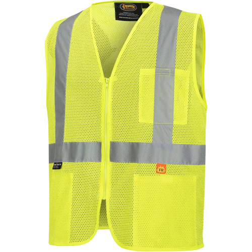 6944 FR Safety Vest, High Visibility Lime-Yellow, Small, Polyester R.M.G. Prévention