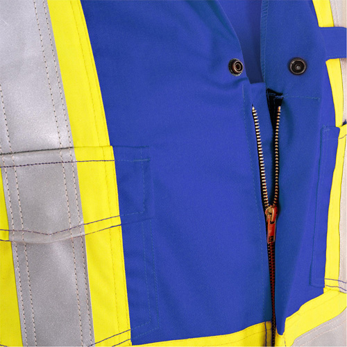 7706T Combinaison ignifuge FR-Tech avec fermetures &agrave; glissi&egrave;re aux jambes, Taille 40 (grand taille), Bleu royal, 9,7 cal/cm² R.M.G. Prévention
