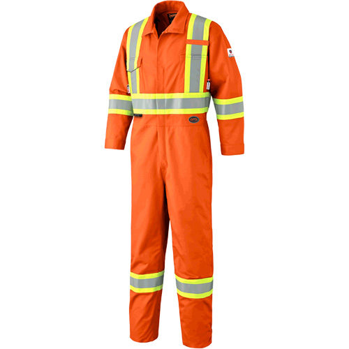 7705T FR-Tech&reg; Flame-Resistant Coverall with Leg Zippers, Size 40 (Tall), High Visibility Orange, 9.7 cal/cm² R.M.G. Prévention