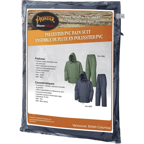 583 Rain Suit, Polyester/PVC, Small, Green R.M.G. Prévention