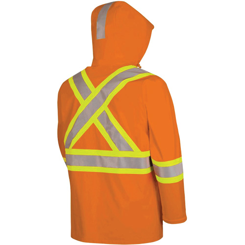 5880 Manteau de pluie ignifuge et protection contre les &eacute;clats d'arc &eacute;lectrique, T-petit, Orange haute visibilit&eacute;, 10 cal/cm² R.M.G. Prévention