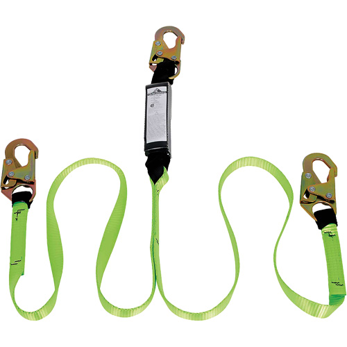 SA-54000-4 Shock Absorbing Lanyard, 4', Snap Hook Center, Snap Hook Leg Ends, Polyester R.M.G. Prévention
