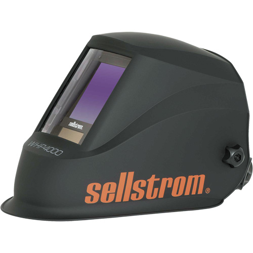 WHP4000 Premium Series ADF Welding Helmet with Extra-Large Blue Lens Technology, 3.94" L x 3.28" W View Area, Black/Orange R.M.G. Prévention