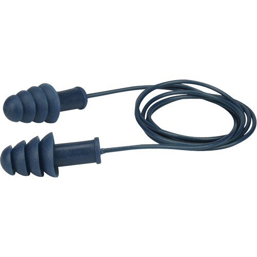 Metal-Detectable Reusable TPR Earplugs, Corded, Bulk - Box, 27 dB NRR, One-Size R.M.G. Prévention