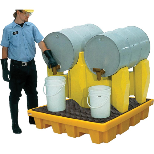 Syst&egrave;me de confinement Ultra-Drum avec drain pour 2 barils, 53" lo x 53" la x 44,8" ha, 1500 gal. US Capacit&eacute; R.M.G. Prévention