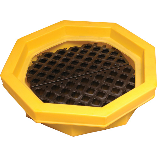 Ultra-Drum Tray avec grille, 32" lo x 32" la x 8,1" h, Cap. de d&eacute;versement 21,1 gal. US R.M.G. Prévention