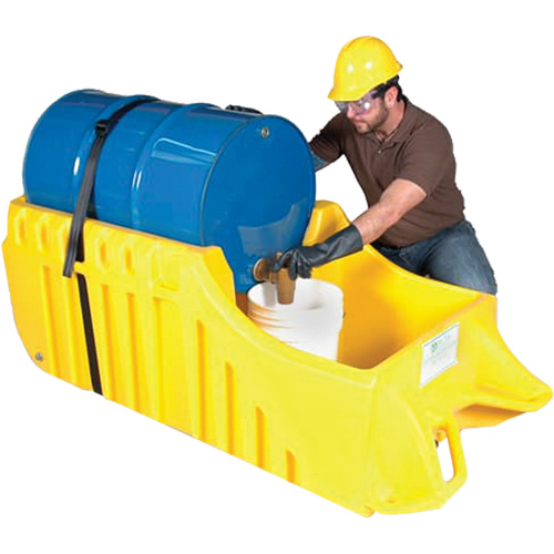 Drum Dolly, 26.5" L x 26.5" W x 5" H, 800 US gal. Spill Cap. R.M.G. Prévention