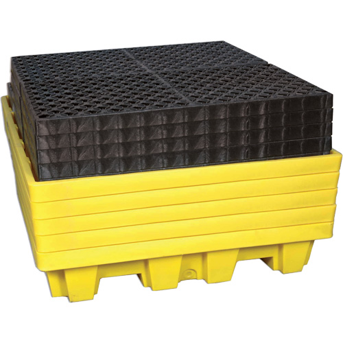 4-Drum Nestable Ultra-Spill Pallet&reg;, 66 US gal. Spill Capacity, 51" x 51" x 10" R.M.G. Prévention