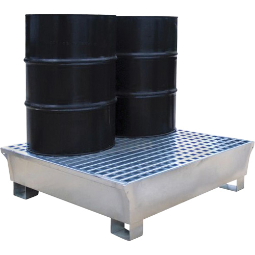 2-Drum Steel Ultra-Spill Pallet&reg;, 68 US gal. Spill Capacity, 47.2" x 31.4" x 17.4" R.M.G. Prévention