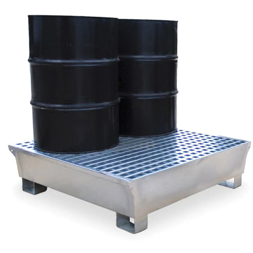 Ultra-Spill Pallet en acier, 4 barils, Capacit&eacute; de d&eacute;versement 68 gal. US, 49,1" x 47,1" x 10,9" R.M.G. Prévention
