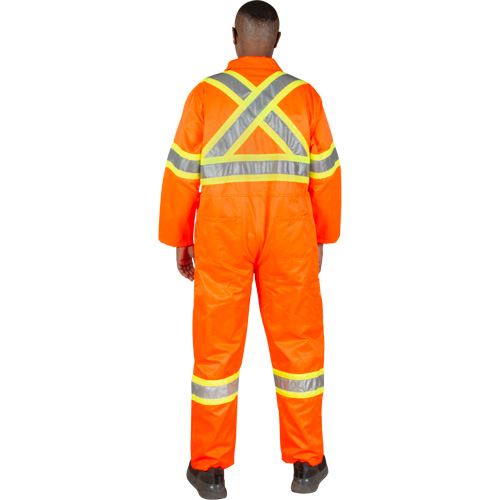 Combinaison de s&eacute;curit&eacute; non doubl&eacute;e, Moyen, Orange haute visibilit&eacute; R.M.G. Prévention