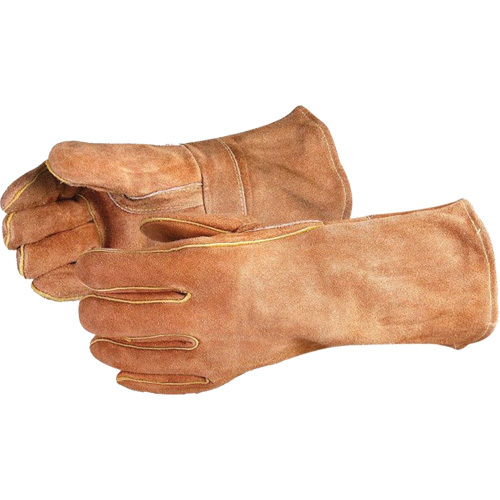 Endura&reg; 505BS Deluxe Brown Welding Gloves, Split Cowhide, Size Large R.M.G. Prévention