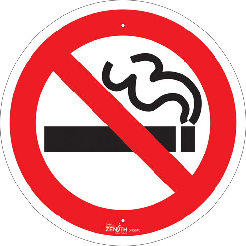 No Smoking CSA Standard Safety Sign, 12" x 12", Aluminum, Pictogram R.M.G. Prévention