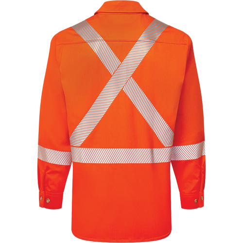 Ultrasoft&reg; Flame Resistant Deluxe Segmented Striped Work Shirt, 3X-Large, Orange R.M.G. Prévention