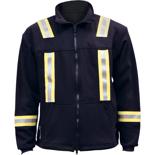Flame Resistant Striped Full Zip Fleece Jacket, X-Large, Navy Blue R.M.G. Prévention