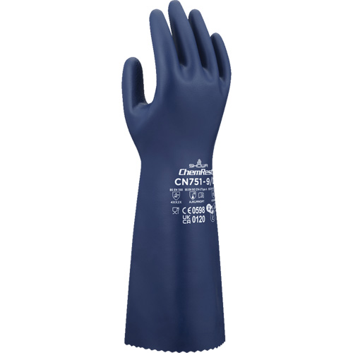 Gants r&eacute;sistants aux produits chimiques CN751, Taille Petit/7, 15" lo, Nitrile, 18 mils R.M.G. Prévention