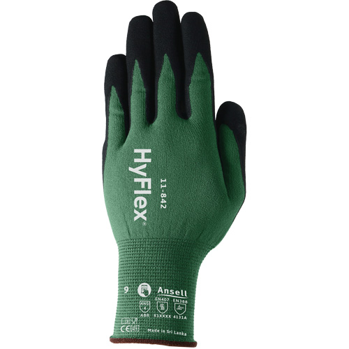 HyFlex&reg; 11-842 Sustainable Multi-Purpose Gloves, 5, Foam Nitrile Coating, 15 Gauge, Nylon Shell R.M.G. Prévention