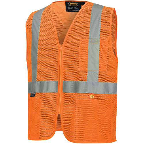 6943 Flame-Resistant Mesh Safety Vest, High Visibility Orange, Small, Polyester R.M.G. Prévention