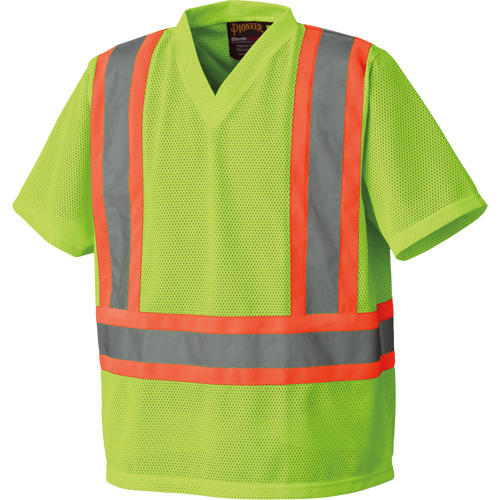 5993P Mesh Safety T-Shirt, Polyester, Small, High Visibility Lime-Yellow R.M.G. Prévention