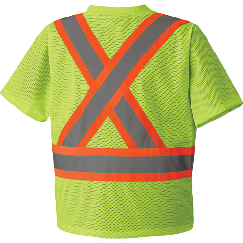 5993P Mesh Safety T-Shirt, Polyester, Small, High Visibility Lime-Yellow R.M.G. Prévention
