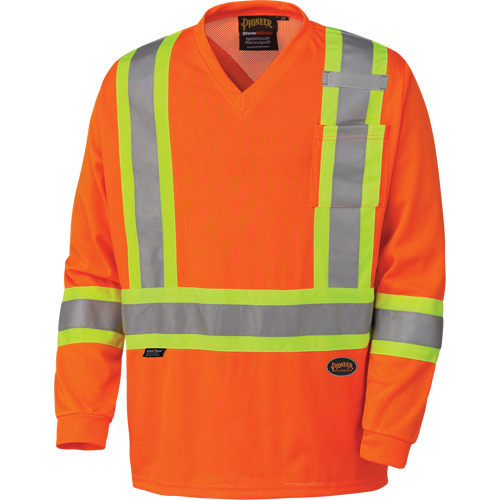 6984 Traffic Micro Mesh Long-Sleeved Safety Shirt, Small, High Visibility Orange R.M.G. Prévention