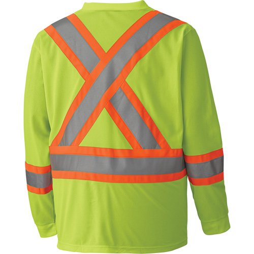 6985 Traffic Micro Mesh Long-Sleeved Safety Shirt, Small, High Visibility Lime-Yellow R.M.G. Prévention