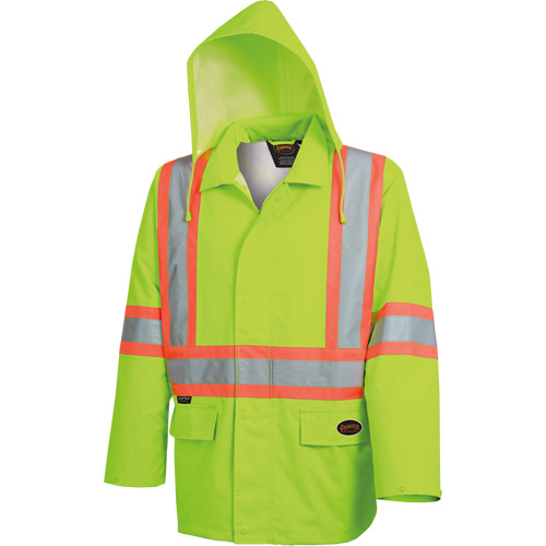 5628 The Rock  Waterproof Safety Jacket, Polyester/Polyurethane, High Visibility Lime-Yellow, Small R.M.G. Prévention