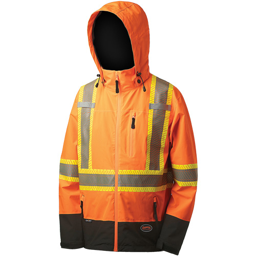 5220 Softshell Waterproof Premium  Safety Jacket, Polyester, High Visibility Orange, 2X-Large R.M.G. Prévention