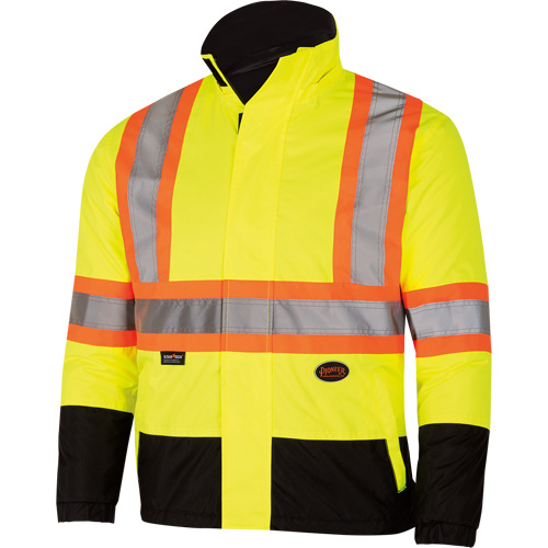5771 Waterproof Reversible Safety Jacket, Polyester/Polyurethane, High Visibility Lime-Yellow, Small R.M.G. Prévention
