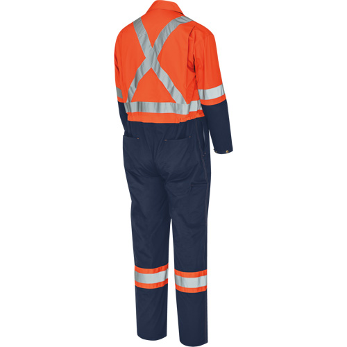 5514BB 2-Tone Safety Coveralls with Zipper Closure, 36, High Visibility Orange/Navy Blue R.M.G. Prévention