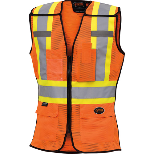 486 Women's High-Visibility Safety Tear-Away Vest, High Visibility Orange, X-Small, Polyester R.M.G. Prévention