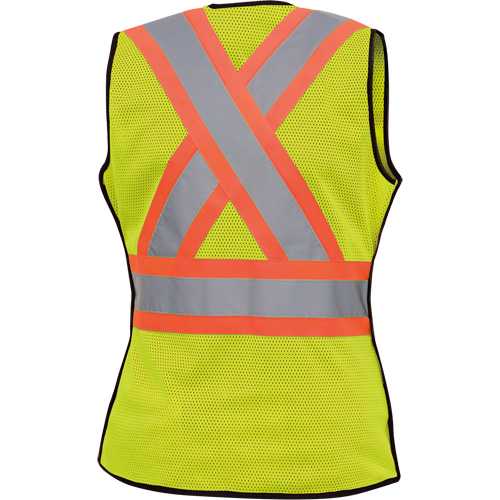 489 Women's High-Visibility Safety Tear-Away Vest, High Visibility Lime-Yellow, X-Small, Polyester R.M.G. Prévention