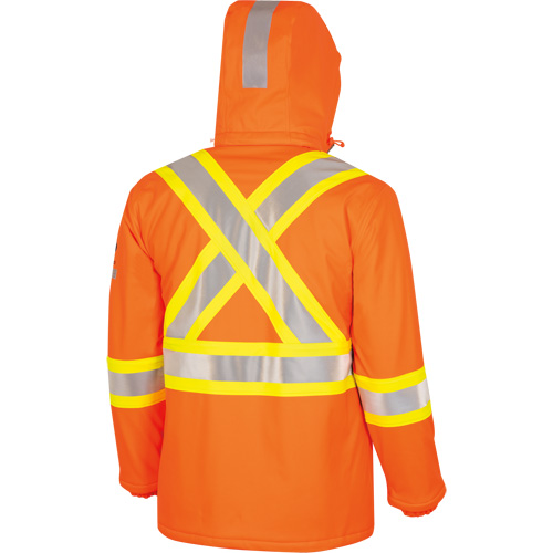 5884 Manteau imperm&eacute;able ignifuge et r&eacute;sistant aux arcs &eacute;lectriques avec capuchon Flash-Gard, Petit, Orange haute visibilit&eacute;, 51 cal/cm² R.M.G. Prévention