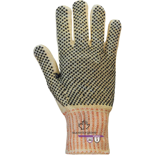Gants r&eacute;sistants &agrave; la coupe Contender SPGRK2D, Taille Petit, Calibre 7, Rev&ecirc;tement PVC, Enveloppe en Kevlar/Fil technique, ASTM ANSI niveau A6 R.M.G. Prévention