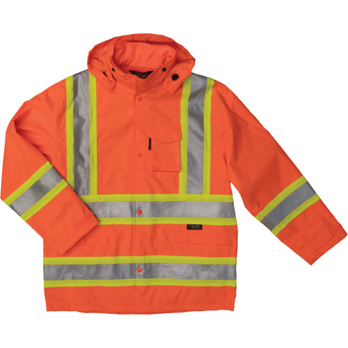 Ripstop Safety Rain Jacket, Polyester, X-Large, High Visibility Orange R.M.G. Prévention