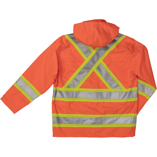Ripstop Safety Rain Jacket, Polyester, X-Large, High Visibility Orange R.M.G. Prévention
